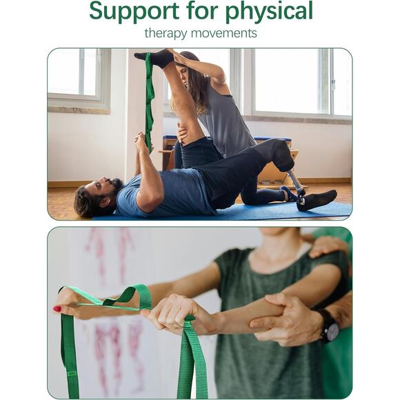 10 Loop Yoga Strap - Non-Elastic Exercise Band for Pilates, Yoga, Stretching - Picture 5 of 12